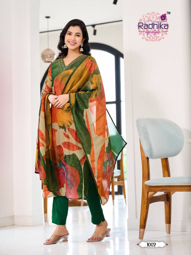 Womaniya By Radhika Printed Kurti With Bottom Dupatta Wholesale Shop In Surat
